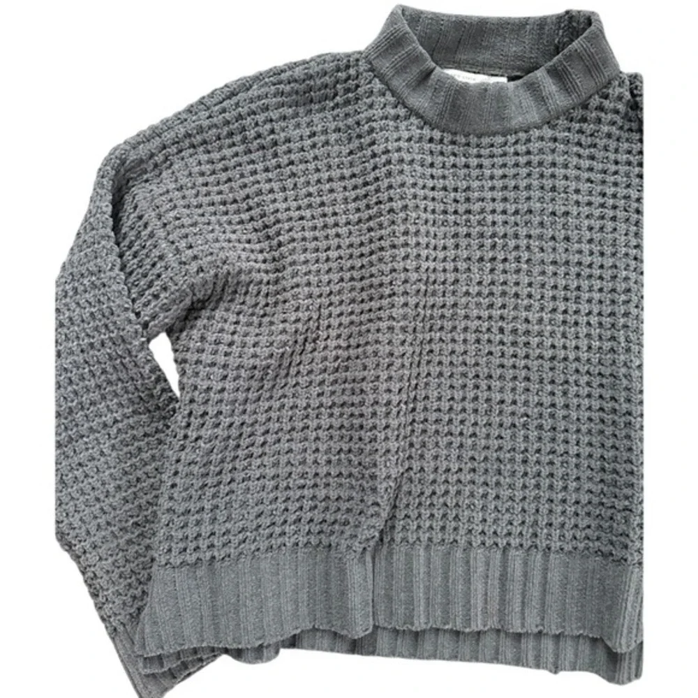 Altar'd State Oversized Grey Chunky Knit Cowl Neck Sweater XL Clean Girl Cozy